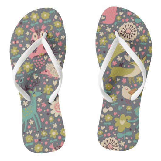 Cute Forest Animals Pattern Teenslippers (Voetbed)