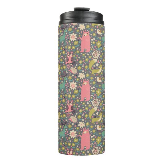 Cute Forest Animals Pattern Thermosbeker (Voorkant)