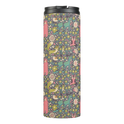 Cute Forest Animals Pattern Thermosbeker (Achterkant)