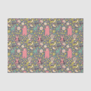 Cute Forest Animals Pattern Tissuepapier