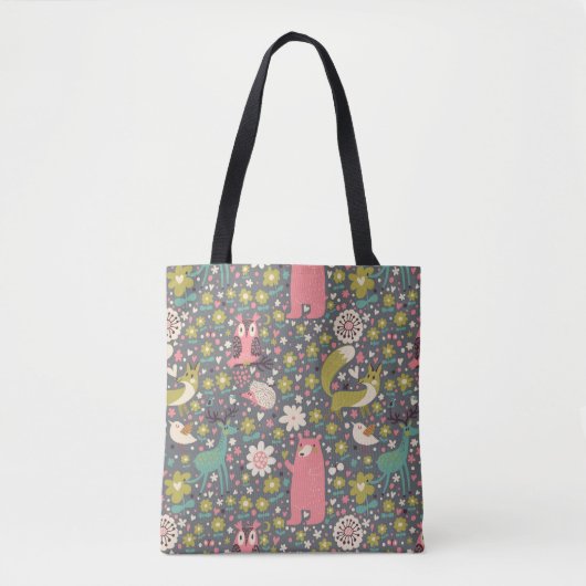 Cute Forest Animals Pattern Tote Bag (Voorkant)