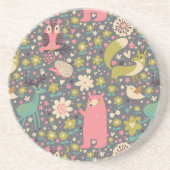 Cute Forest Animals Pattern Zandsteen Onderzetter (Voorkant)