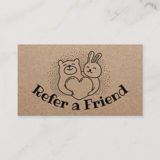 Cute Forest Animals Rustic Kraft Referral (Voorkant)