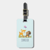 Cute Forest Animals Whimsical Cartoon Bagagelabel (Voorkant verticaal)