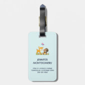 Cute Forest Animals Whimsical Cartoon Bagagelabel (Achterkant verticaal)