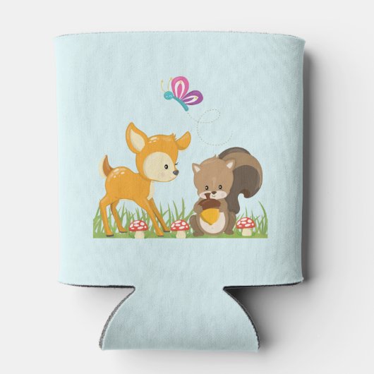 Cute Forest Animals Whimsical Cartoon Blikjeskoeler (Achterkant)