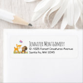 Cute Forest Animals Whimsical Cartoon Etiket (Insitu)