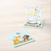 Cute Forest Animals Whimsical Cartoon Kartonnen Onderzetters (Insitu)