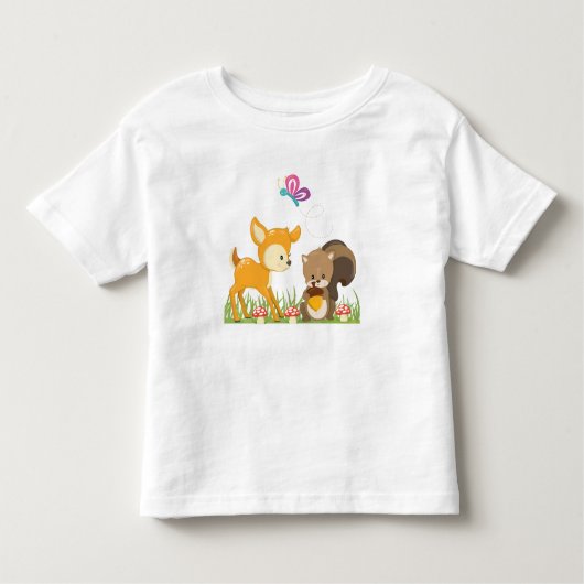 Cute Forest Animals Whimsical Cartoon Kinder Shirts (Voorkant)