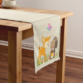 Cute Forest Animals Whimsical Cartoon Korte Tafelloper