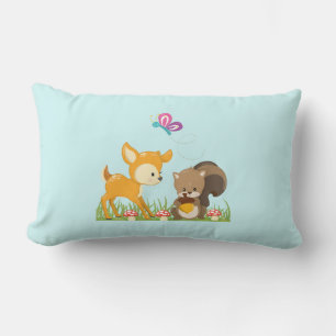 Cute Forest Animals Whimsical Cartoon Kussen