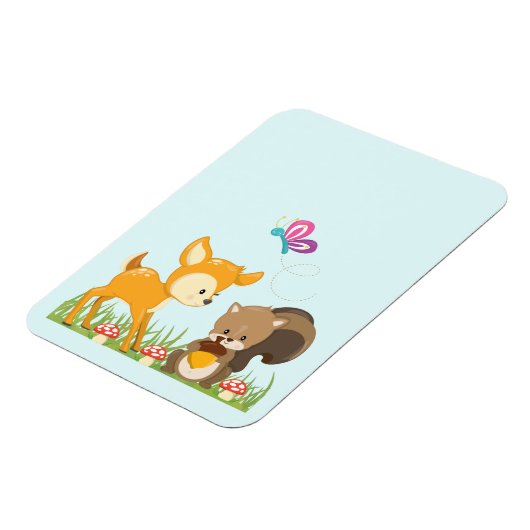 Cute Forest Animals Whimsical Cartoon Magneet (Linkerzijde)