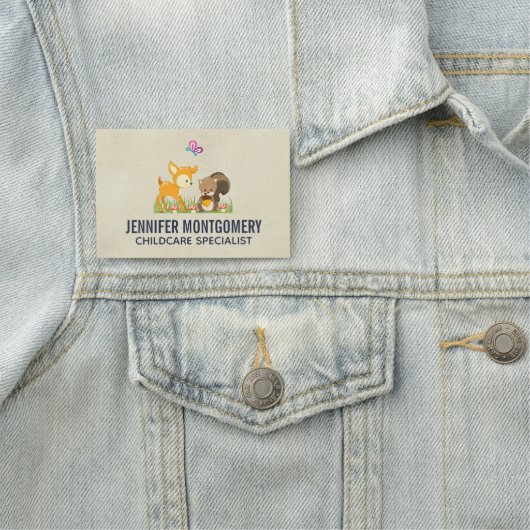 Cute Forest Animals Whimsical Cartoon Naamplaatje (In situ)