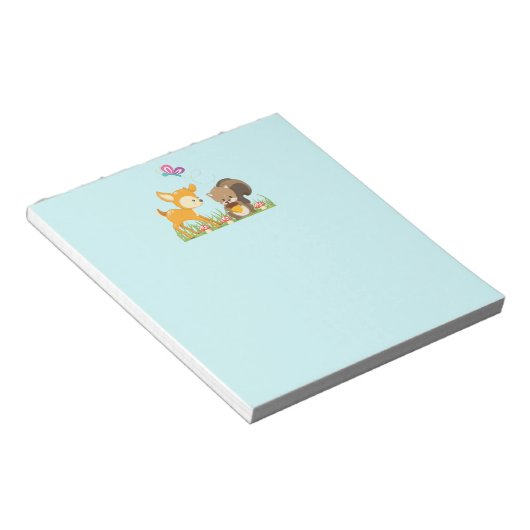 Cute Forest Animals Whimsical Cartoon Notitieblok (Schuin)
