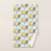 Cute Forest Animals Whimsical Cartoon Pattern Bad Handdoek (Handdoek)