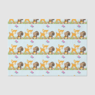 Cute Forest Animals Whimsical Cartoon Pattern Tissuepapier