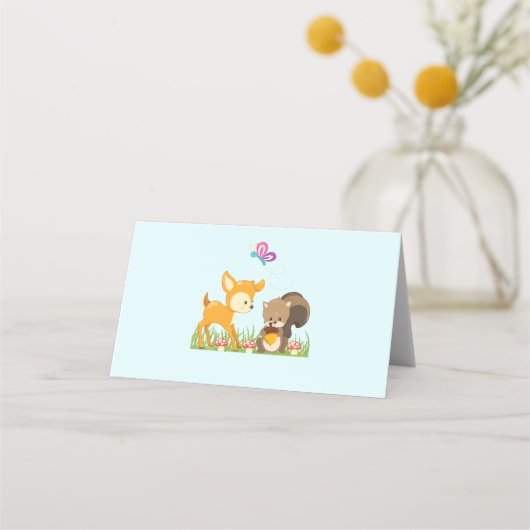 Cute Forest Animals Whimsical Cartoon Plaatskaartje (Voorkant)