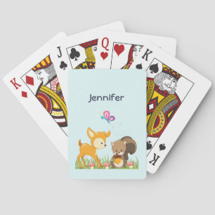 Cute Forest Animals Whimsical Cartoon Pokerkaarten