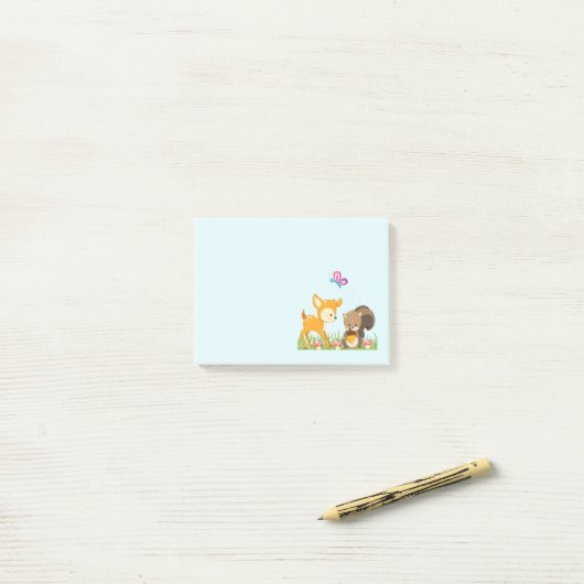 Cute Forest Animals Whimsical Cartoon Post-it® Notes (Op bureau)