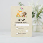 Cute Forest Animals Whimsical Cartoon RSVP Kaartje (Staand voorkant)