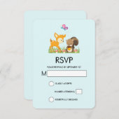 Cute Forest Animals Whimsical Cartoon RSVP Kaartje (Voorkant / Achterkant)