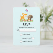 Cute Forest Animals Whimsical Cartoon RSVP Kaartje (Staand voorkant)
