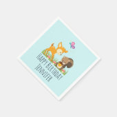 Cute Forest Animals Whimsical Cartoon Servet (Hoek)