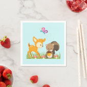 Cute Forest Animals Whimsical Cartoon Servet (Insitu)