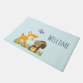 Cute Forest Animals Whimsical Cartoon Welcome Deurmat (Schuin)