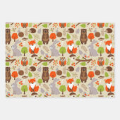 Cute Forest Animals Wrapping Paper Set of 3 (Voorkant)