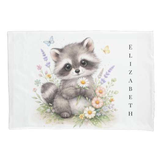 Cute Forest Baby Raccoon Baby Shower Gift Kussensloop (Voorkant)
