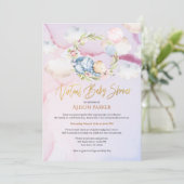 Cute Forest Beer Cloud Dream | Virtueel Baby showe Kaart (Staand voorkant)