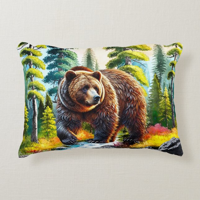 Cute Forest bruine beer Accent Kussen (Voorkant)