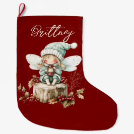 Cute Forest Christmas Fairy Grote Kerstsok