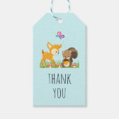 Cute Forest Creatures Happy Cartoon Dank u Cadeaulabel (Voorkant)