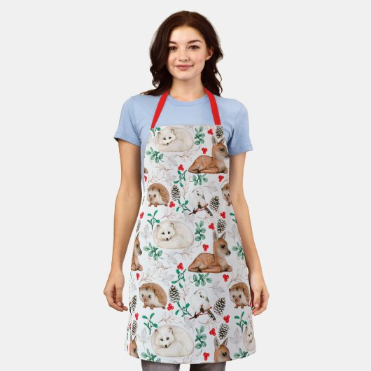 Cute Forest Critters Apron Schort (Gedragen)