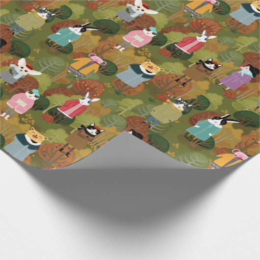 Cute Forest Critters Cadeaupapier (Hoek)