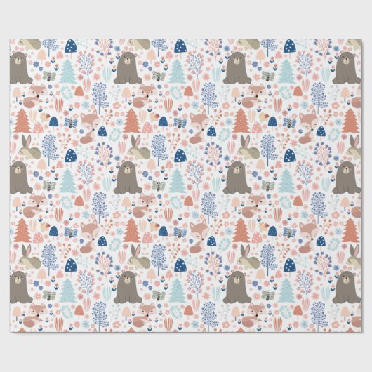 Cute Forest Critters Cadeaupapier (Vlak)