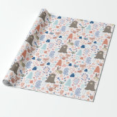 Cute Forest Critters Cadeaupapier (Uitgerold)