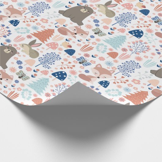 Cute Forest Critters Cadeaupapier (Hoek)