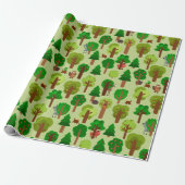Cute Forest Critters Cadeaupapier (Uitgerold)