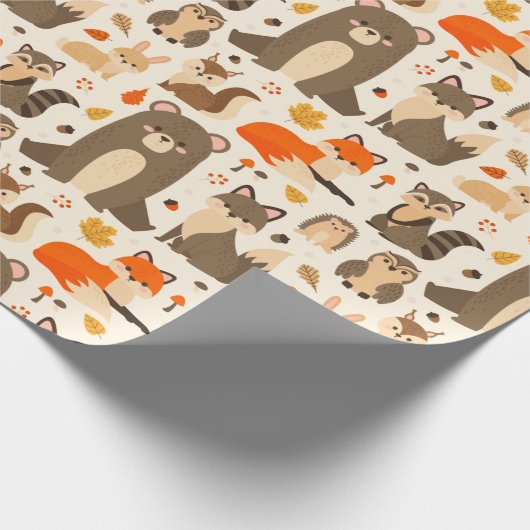 Cute Forest Critters Cadeaupapier (Hoek)