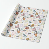 Cute Forest Critters Cadeaupapier (Uitgerold)