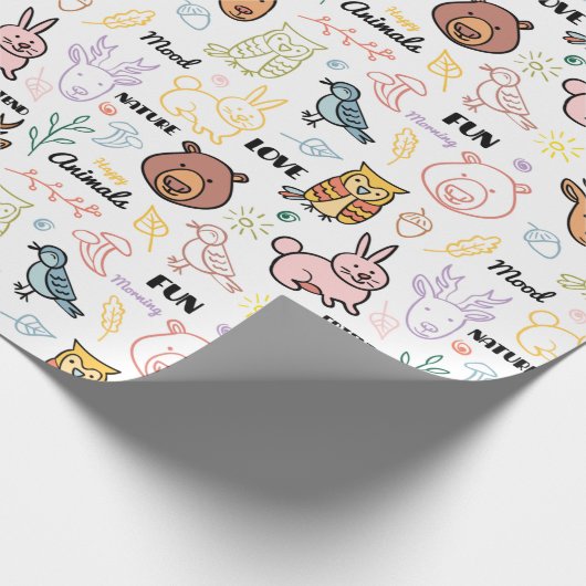 Cute Forest Critters Cadeaupapier (Hoek)