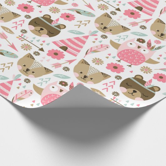 Cute Forest Critters Cadeaupapier (Hoek)