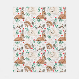 Cute Forest Critters Fleece Blanket