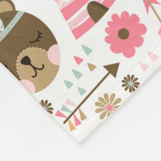 Cute Forest Critters Fleece Deken (Hoek)