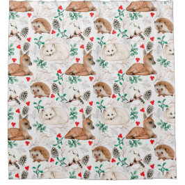 Cute Forest Critters Shower Curtain Douchegordijn