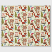Cute Forest Critters Wrapping Paper Cadeaupapier (Vlak)