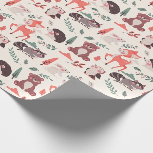 Cute Forest Critters Wrapping Paper Cadeaupapier (Hoek)